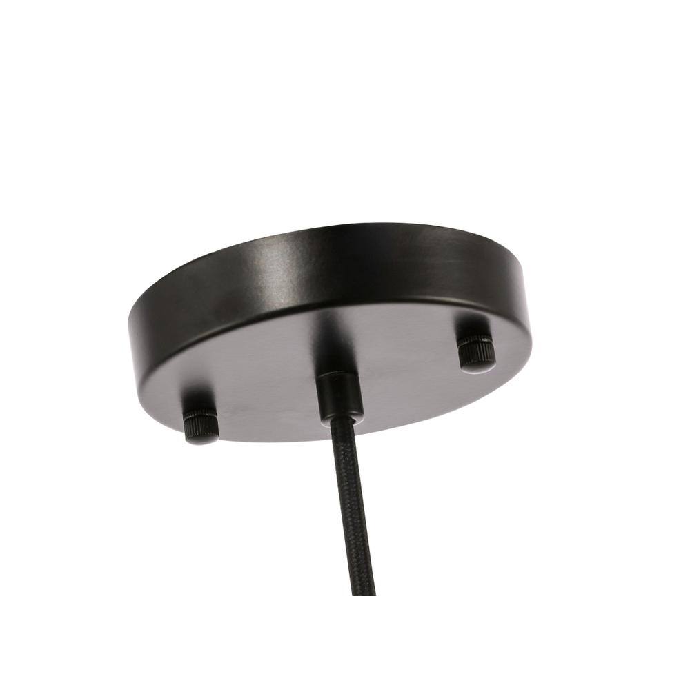 Angle. Living District - Gabe 1 light Black and Clear seeded glass pendant - Black And Clear Seeded Glass.