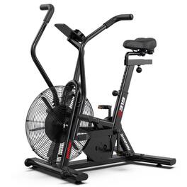 Pooboo - Exercise Bike for Home With Air Resistance Bluetooth Fan Bike w/Dual Acction Handlebars And Dual-Layer Transmission - Black