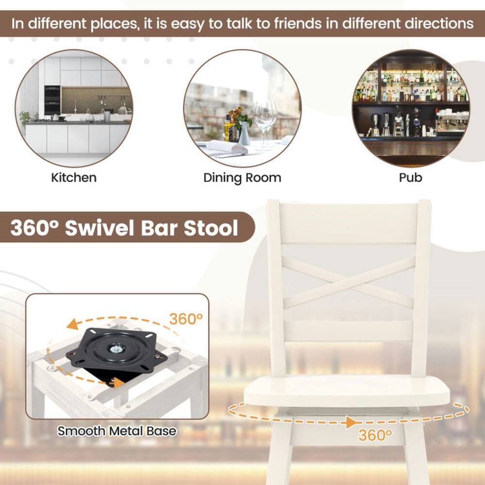 In different places, it is easy to talk to friends in different directions

Kitchen  
Dining Room  
Pub  

360° Swivel Bar Stool  
Smooth Metal Base