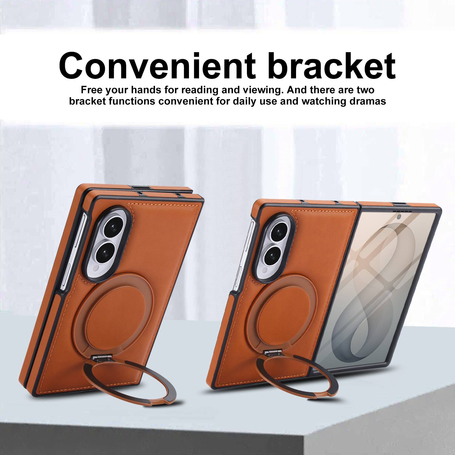 Convenient bracket  
Free your hands for reading and viewing. And there are two bracket functions convenient for daily use and watching dramas