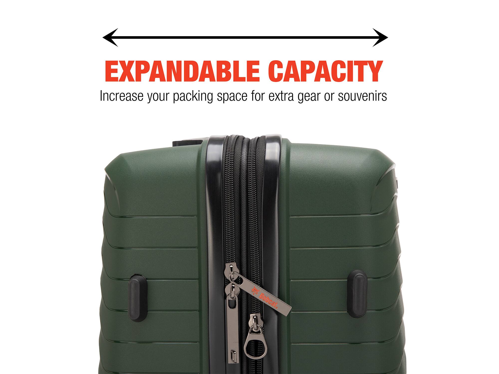 EXPANDABLE CAPACITY
Increase your packing space for extra gear or souvenirs
Bobcat.