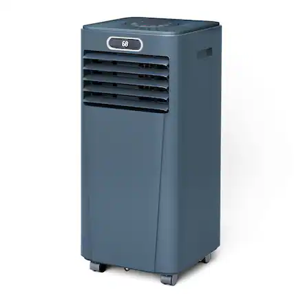 Front. Gymax - Gymax 8000 BTU 3-in-1 Portable Air Conditioner ASHRAE AC Unit Air Cooler w/ 24H Timer Black - Dark Blue.