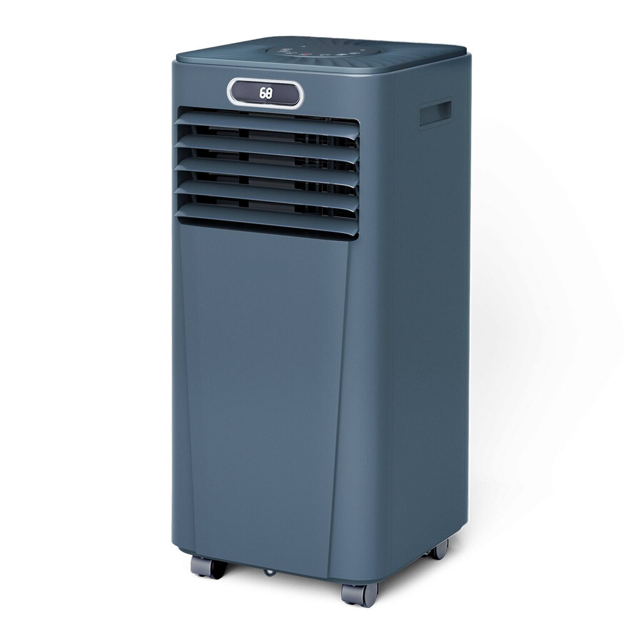 Front. Gymax - Gymax 8000 BTU 3-in-1 Portable Air Conditioner ASHRAE AC Unit Air Cooler w/ 24H Timer Black - Dark Blue.