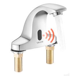 Touchless Bathroom Sink Faucet, Automatic Motion Sensor Restroom Toilet Faucet Cold Water with Hole Cover Plate