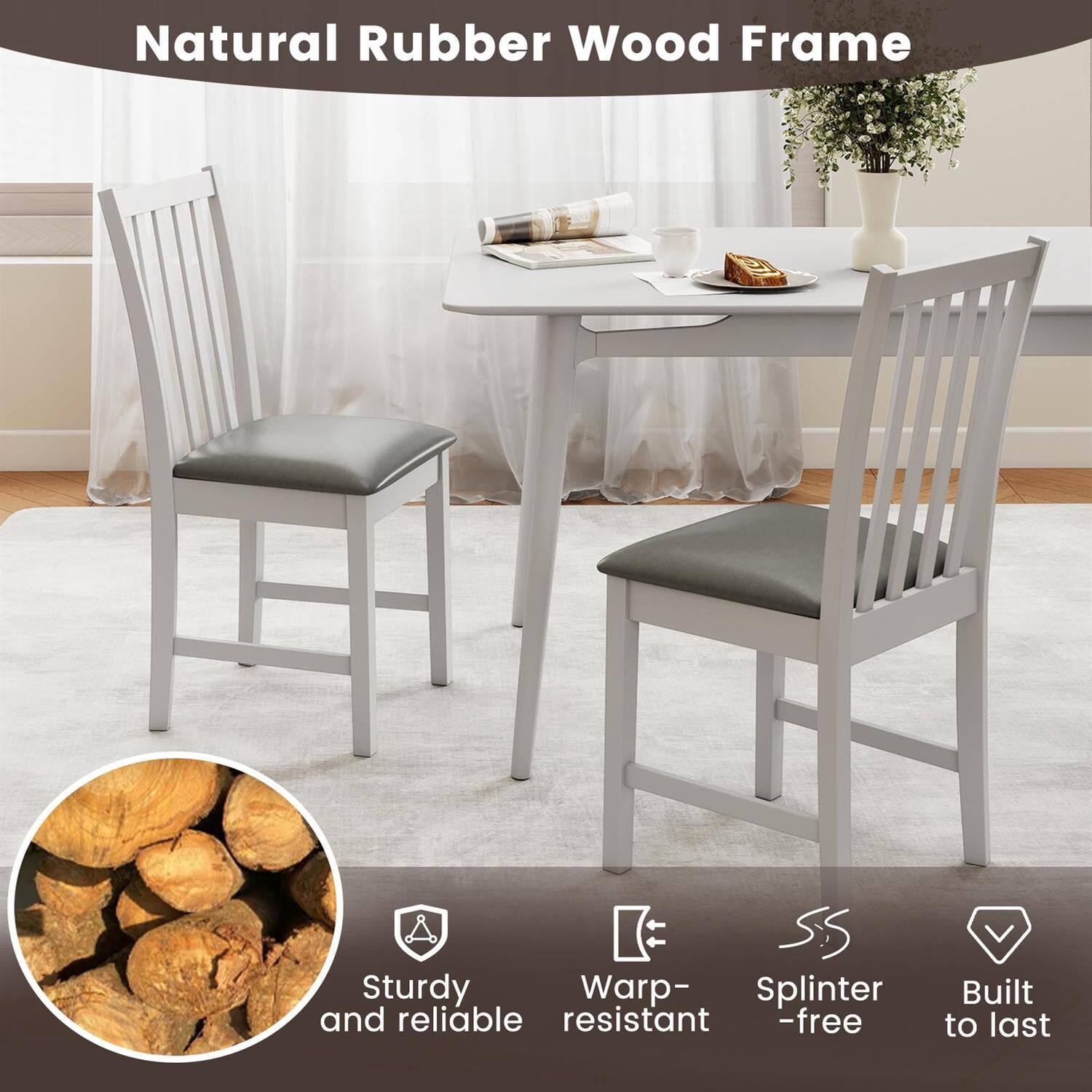 Natural Rubber Wood Frame

Sturdy and reliable

Warp-resistant

Splinter-free

Built to last