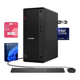 Lenovo - ThinkCentre M70t Desktop - Intel Core Ultra 7 265 - 64GB RAM, 2TB SSD - Wired Keyboard & Mouse - Adata 64GB USB Drive - Black