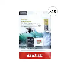 Packages we an respsied matanal Empatan c - 2 - - - - x10 SanDisk Extreme. 64 GB/Go* microSDXC UHS-I Card with adapter carte microSDXC UHS-I avec adaptateur -- R CON. as Extreme hofformance with SanDisk* Quickflow- Technologa Performances exteennes m etechnologie SanDisk QuickFlow 170 - e.E-e 80 ! U addaa SanDisk microso microSDHC ADAPTER micreSDXC Sanzak Estreme 64 OR 2 TH - A Conpattio - da Professional - DEAIR - - mirnotr - w - - - - - - - - I n - - SanDisk