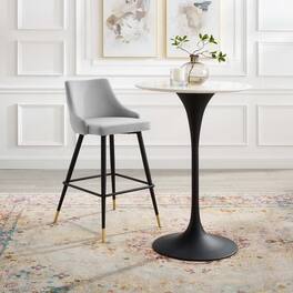 Adorn Performance Velvet Bar Stool by Modway - Light Gray