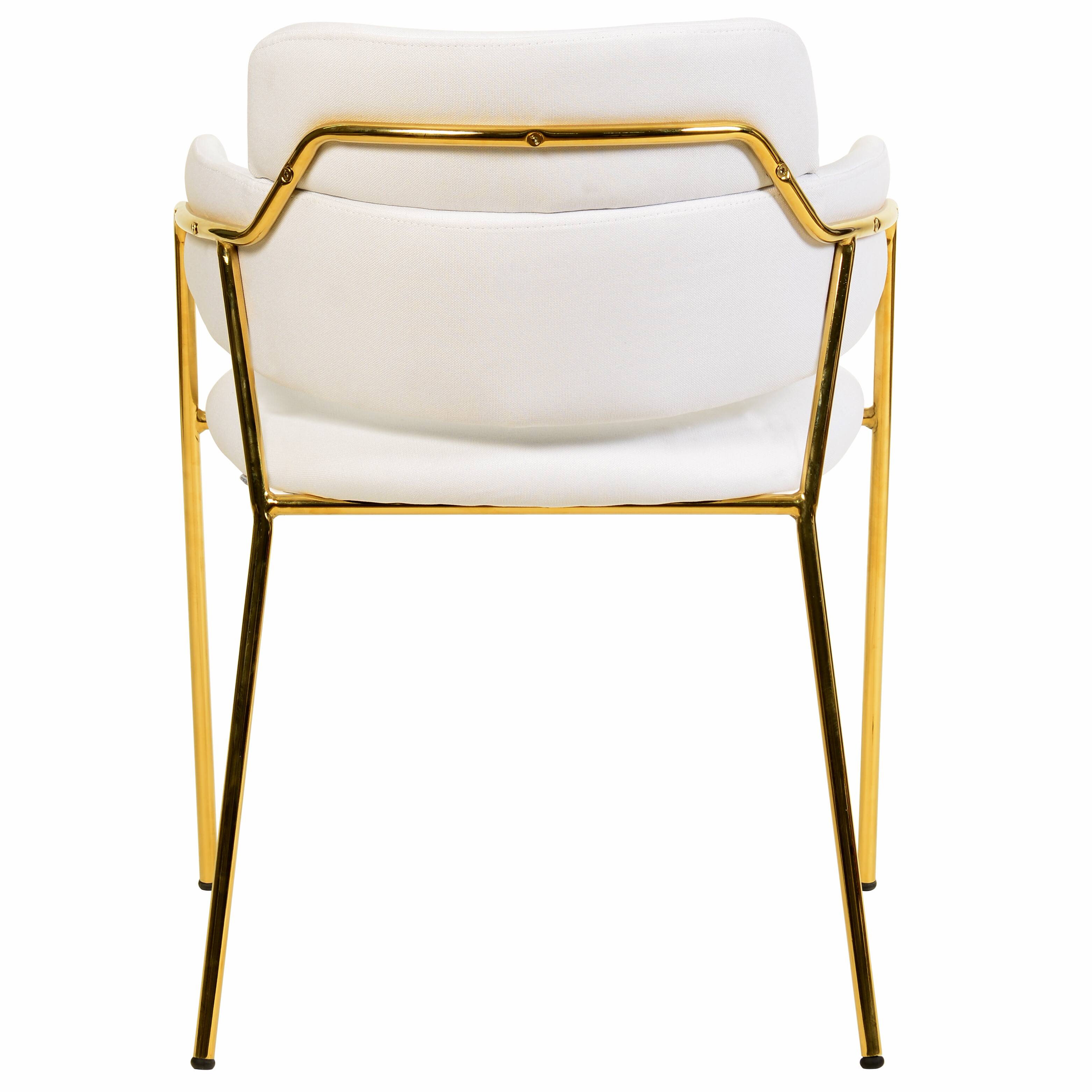 Alt View 4. LeisureMod - Axis Modern Upholstered Kitchen & Dining Room Chair with Stainless Steel Legs - Perfect for Home Office - White.