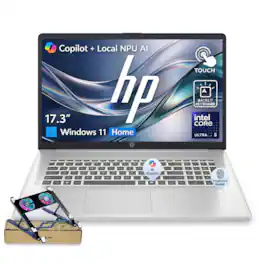 HP - Upgraded - 17.3" HD+ Touch Laptop - Intel Core Ultra 5 225U - 64GB RAM 1TB SSD - Backlit KB - Windows 11 Home - Cooler - Silver