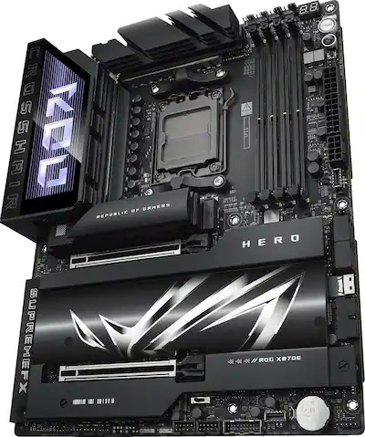 ASUS ROG CROSSHAIR X870E HERO (Socket AM5) AMD X870 ATX DDR5 Wi Fi ASUS ROG CROSSHAIR X870E HERO (Socket AM5) AMD X870 ATX DDR5 Wi Fi