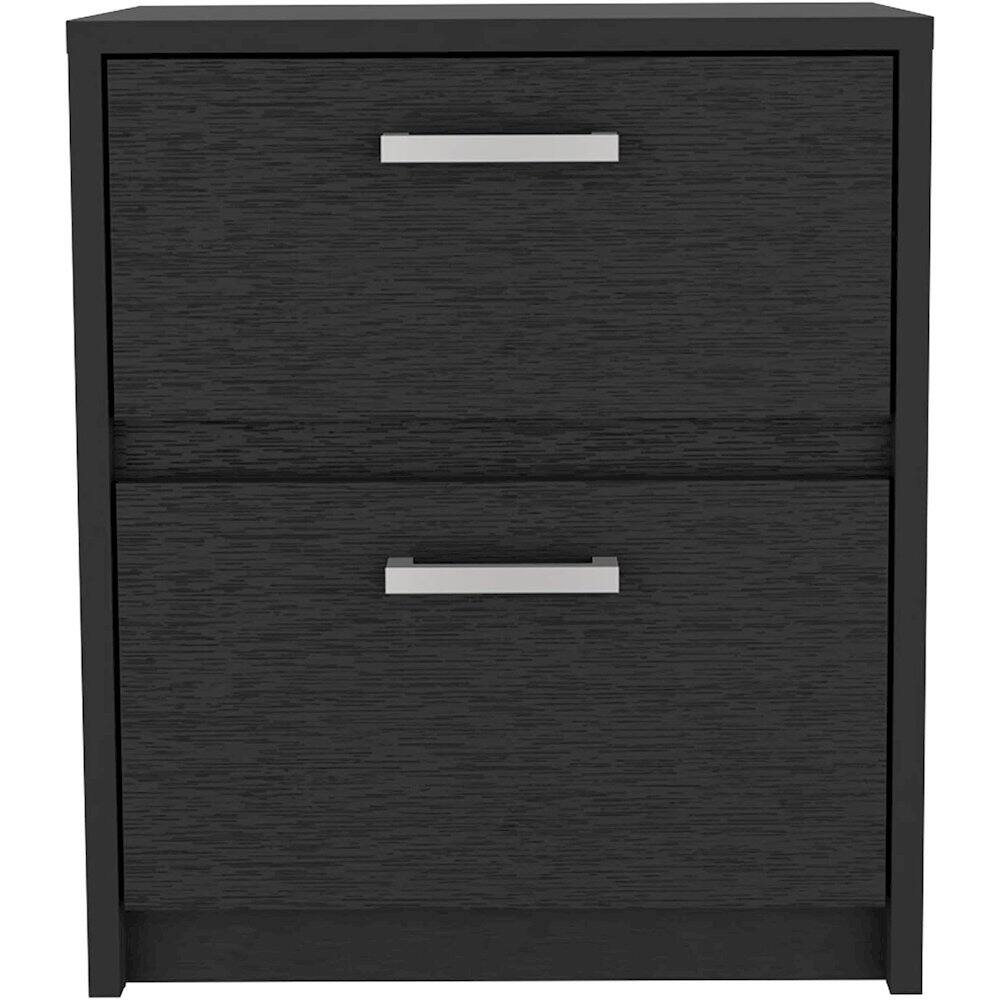 Alt View 2. TuHome - Trivor Nightstand Black MDF - Black.