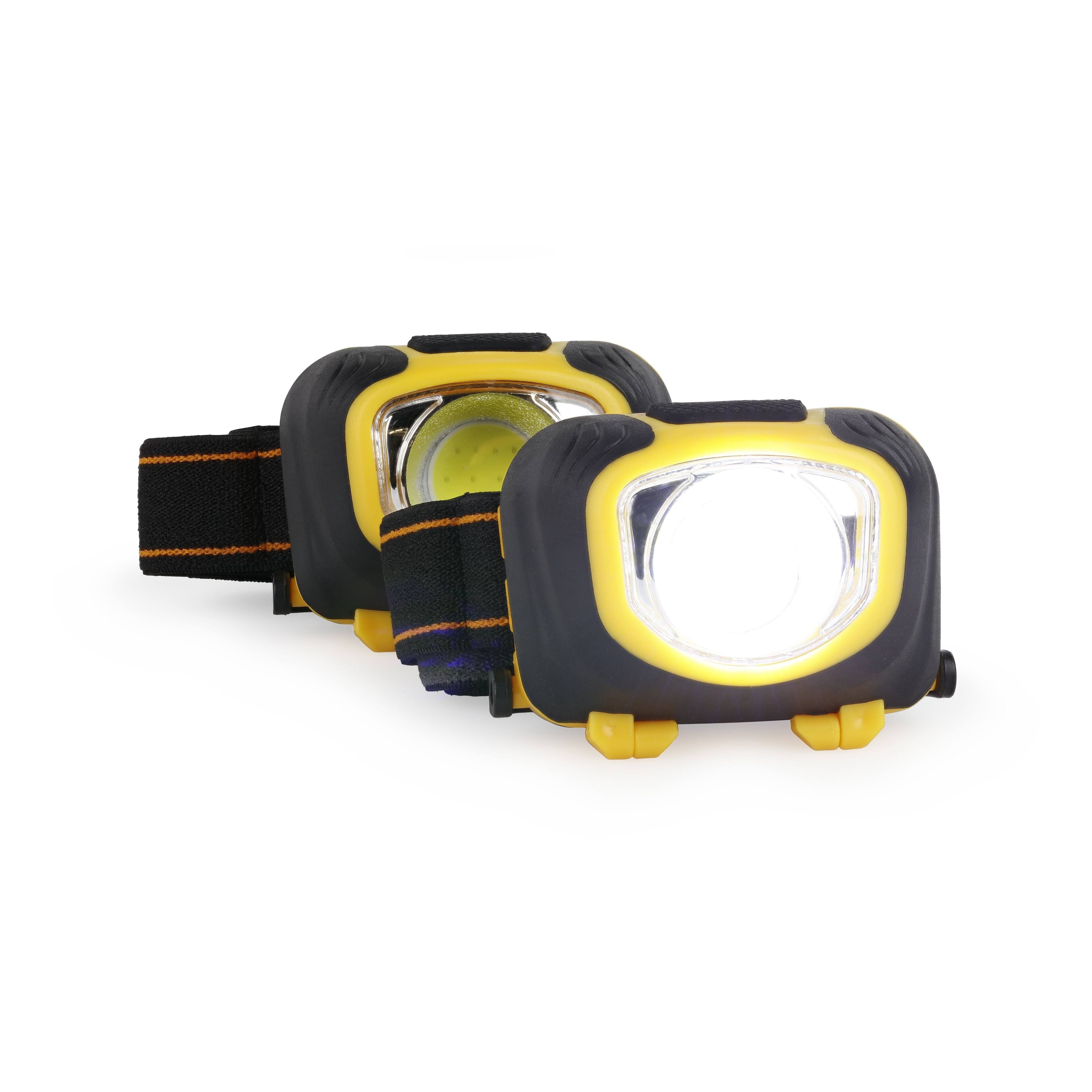 Angle. LUXPRO - Compact LED Headlamp, 148 Lumens - Black, Yellow.