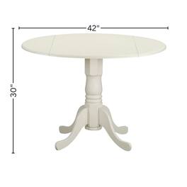 FurniFact - 3-Piece Dinette Set - Linen White