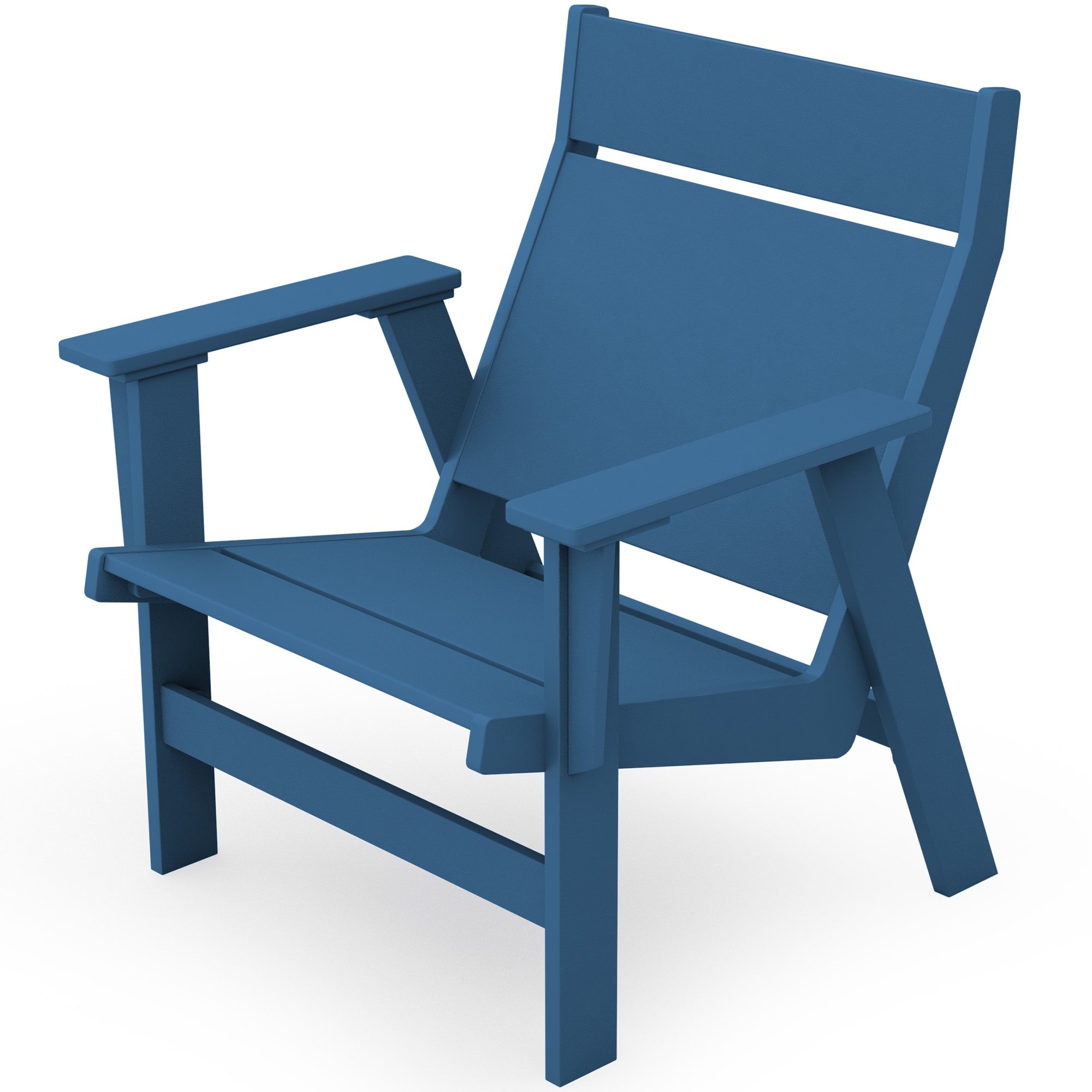 SERWALL - Modern Adirondack Chair, Slateless Design, HDPE, Low Maintenance - Navy