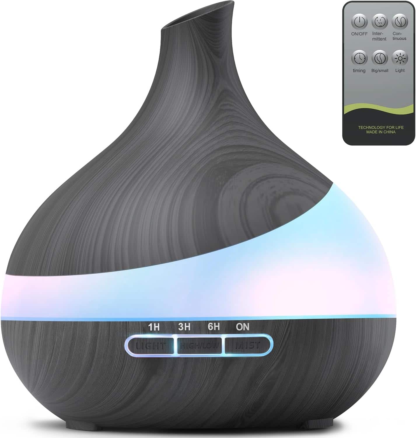 RTMB - 500 mL Essential Oil Diffuser – Remote Control, 14-Color LED, Home Use