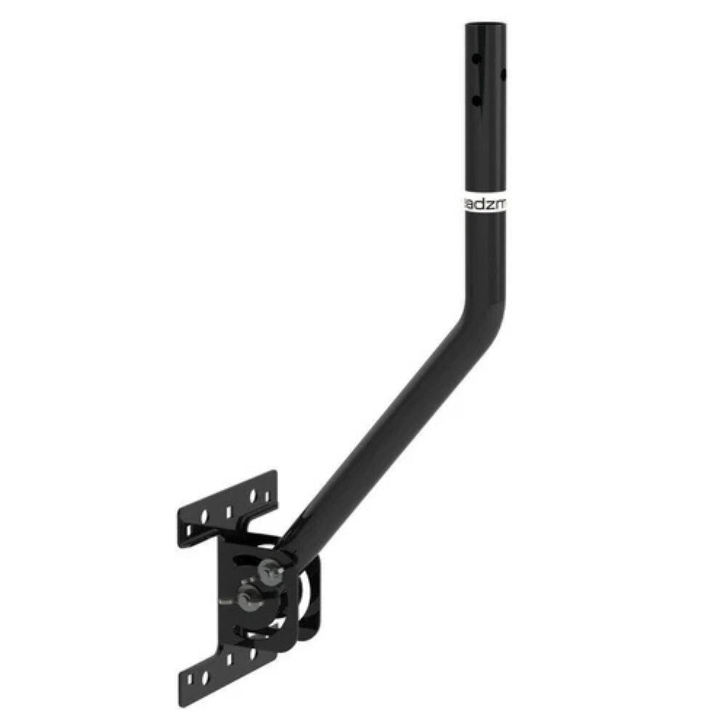 Front. Stock Preferred - Adjustable Outdoor TV Antenna J-Pole Mount Bracket - Black.