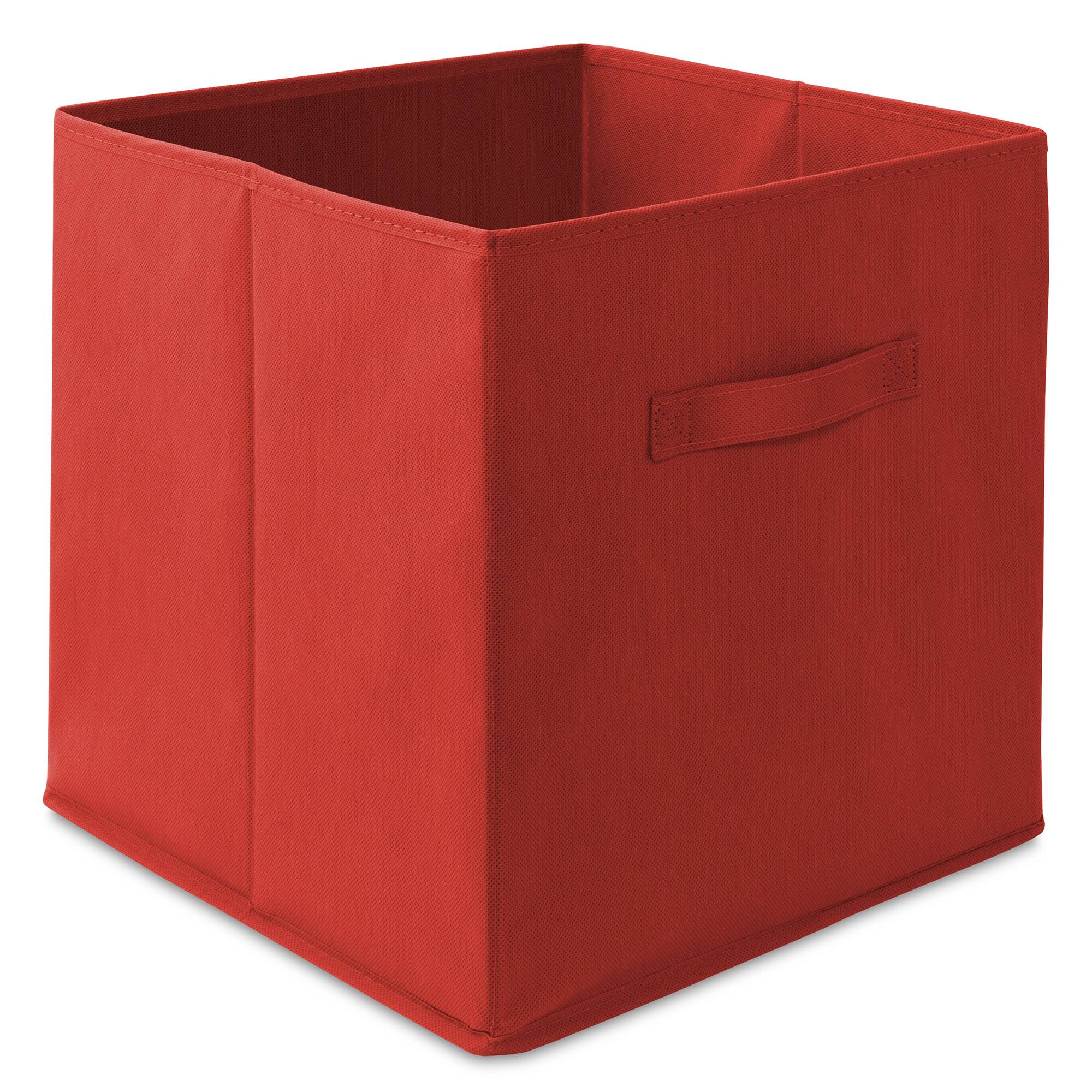 Alt View 1. Casafield - (Set of 6) Collapsible Fabric Cubes - Storage Bins - Red.