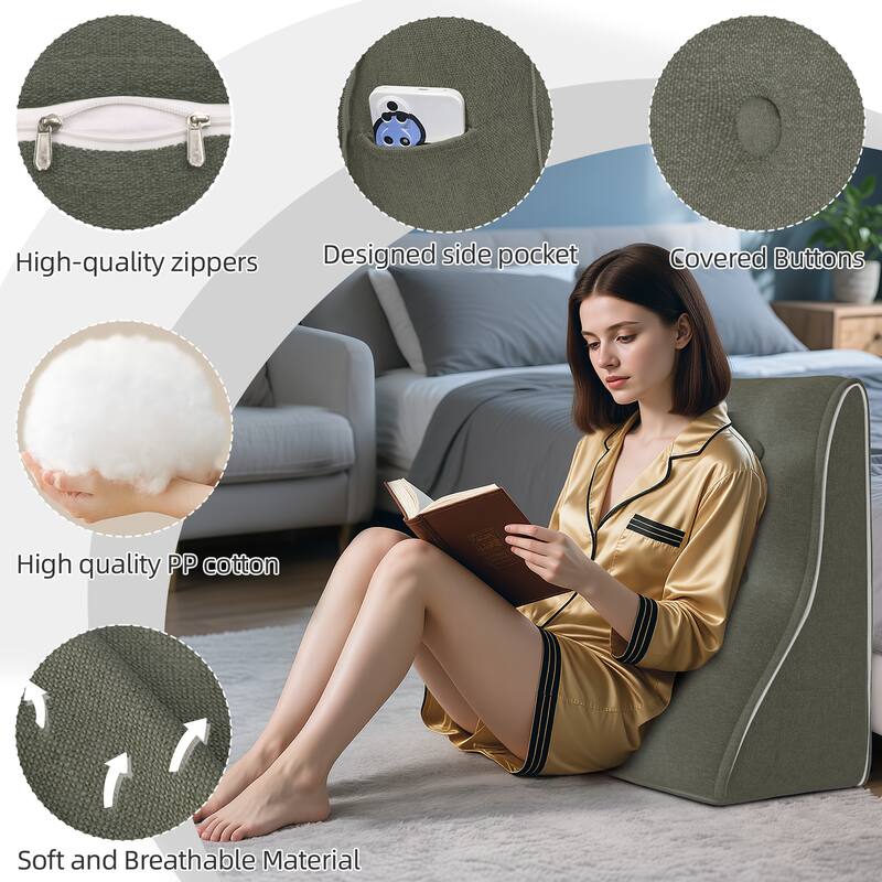 wowmax Wedge Pillow for Sleeping Breathable Bed Ramp Pillow for Acid ...