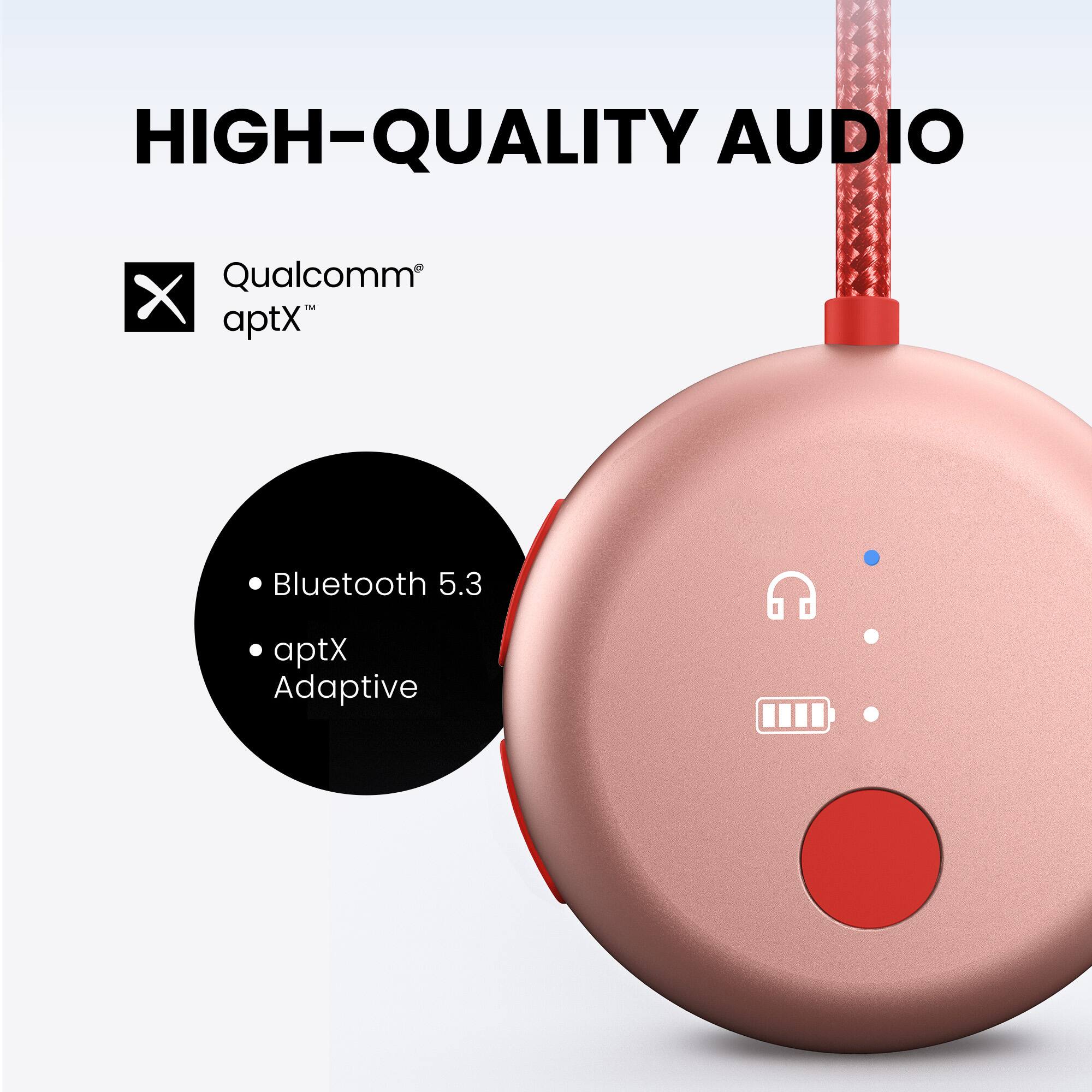 Back. Avantree - SoundJet R1 – 25Hr Airplane Bluetooth Adapter for All AirPods (Pro/Max) with Qualcomm Chipset.