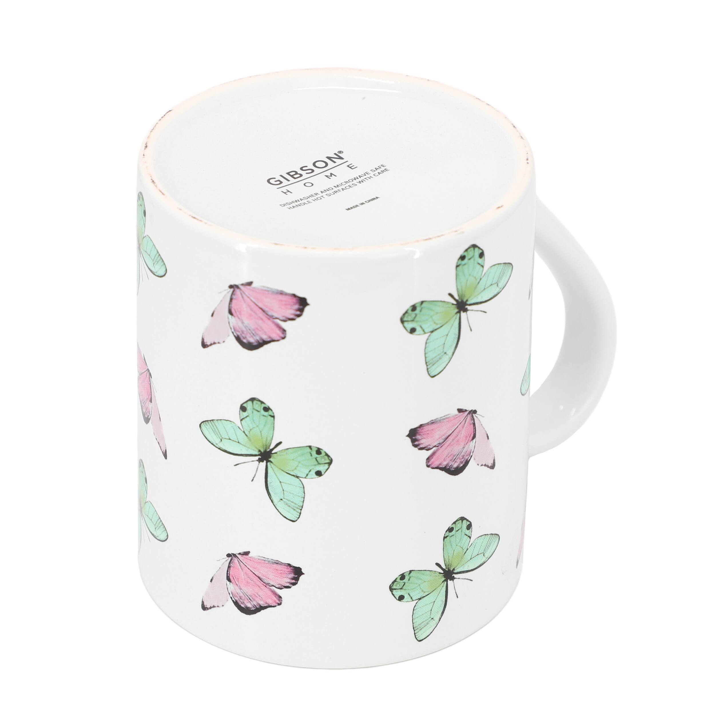 Gibson E Sape 100% ceramic mug with butterfly design.
