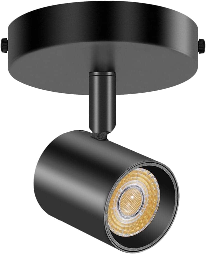 FINEAK - Remote Control Adjustable LED Ceiling Spotlight for Art Living Room, 10W CRI90+ Black