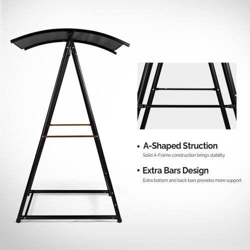 A Extra Solid Extra A-Shaped A-Frame bottom Bars and construction back Design Struction bars brings provides stability more support

- A-Shaped Construction
  Solid A-Frame construction brings stability

- Extra Bars Design
  Extra bottom and back bars provide more support