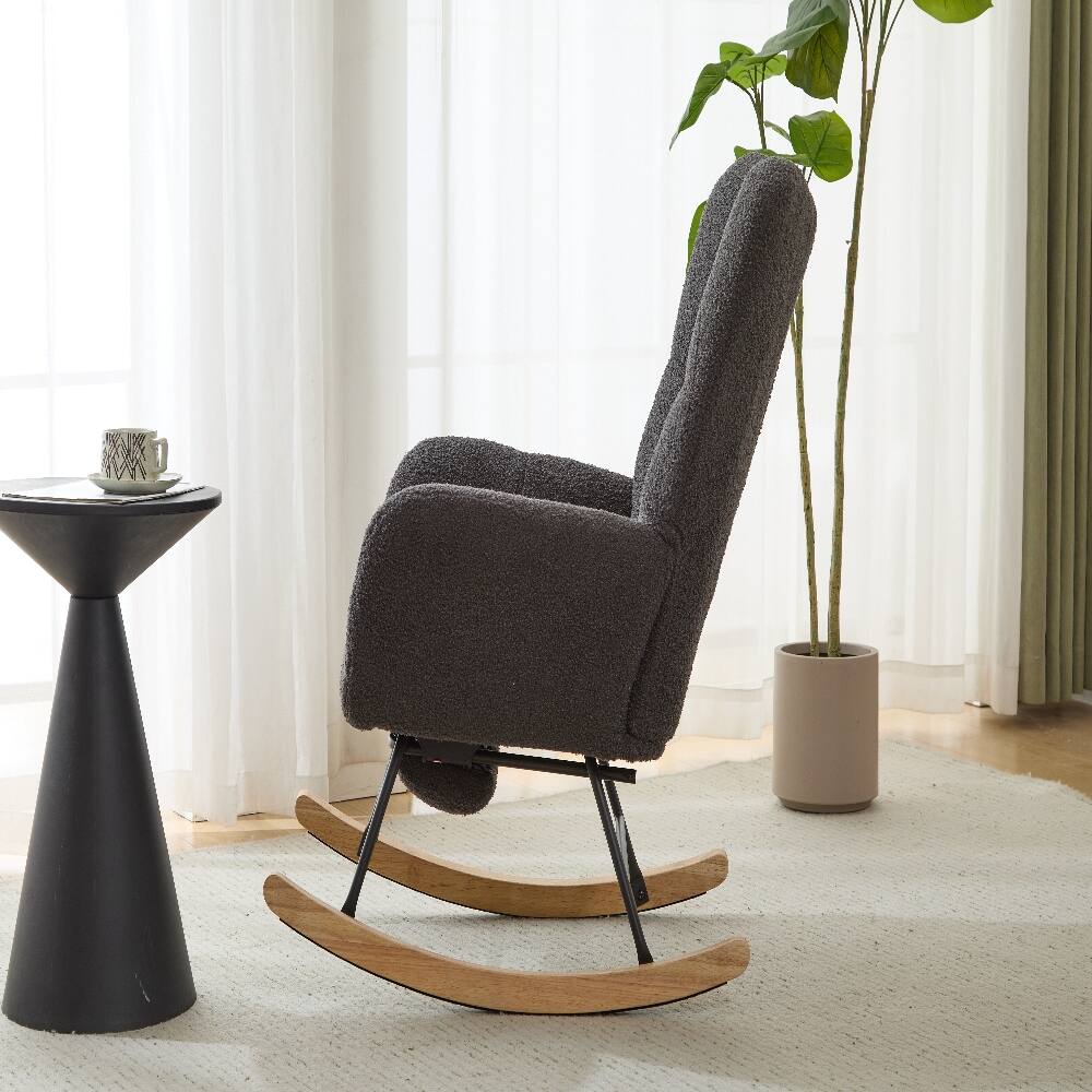 Alt View 8. Loheer - Loheer Teddy Fabric Nursery Glider Rocker with Ottoman Grey - Grey.
