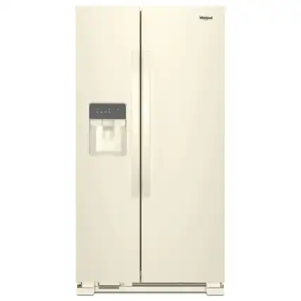 Front. Whirlpool - 24 Cu. Ft. Side-by-Side Refrigerator with LED Interior Lighting - Biscuit-on-Biscuit.