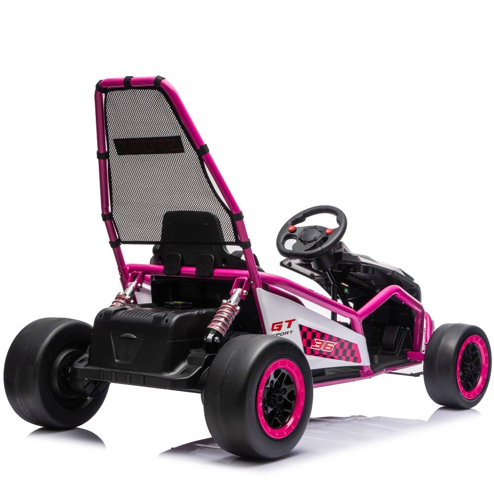 Alt View 7. Ropilly - Ropilly 24V electric kids go kart 400W drift car for kids Pink.