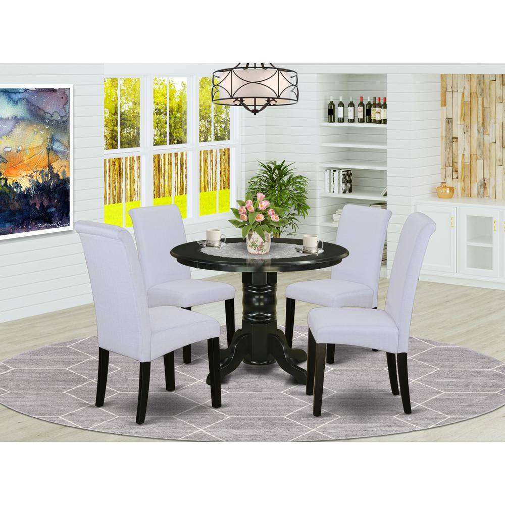 Left. East West Furniture - Dining Room Set Black - Brown.