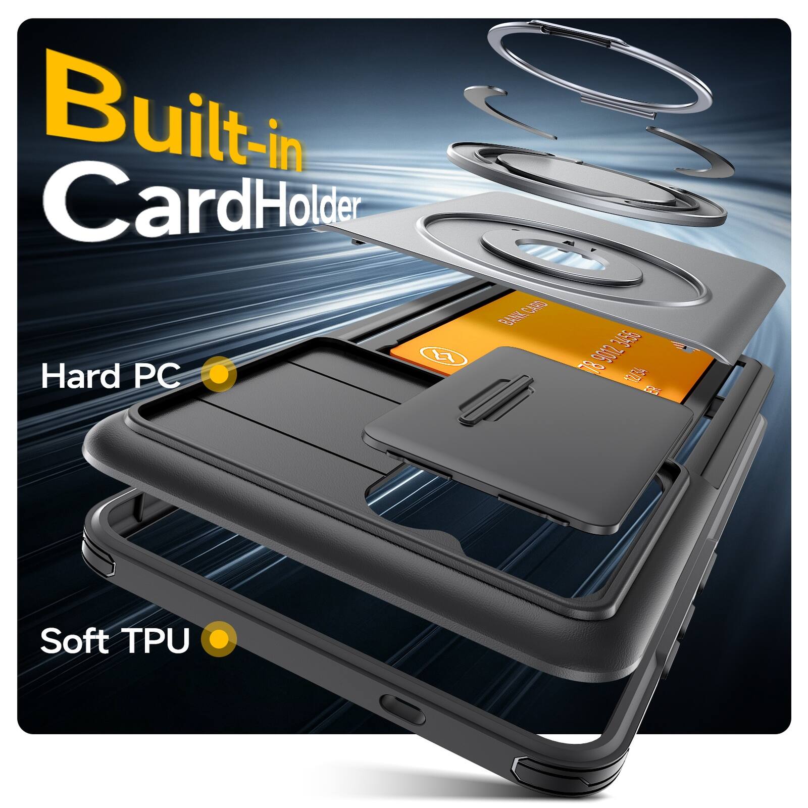 Built-in CardHolder  
Hard PC  
Soft TPU