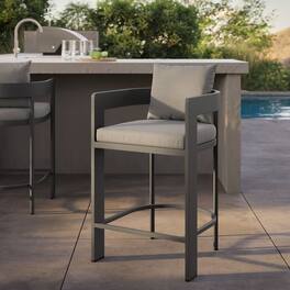Tahoe Outdoor Patio Aluminum Counter Stool by Modway - Gray
