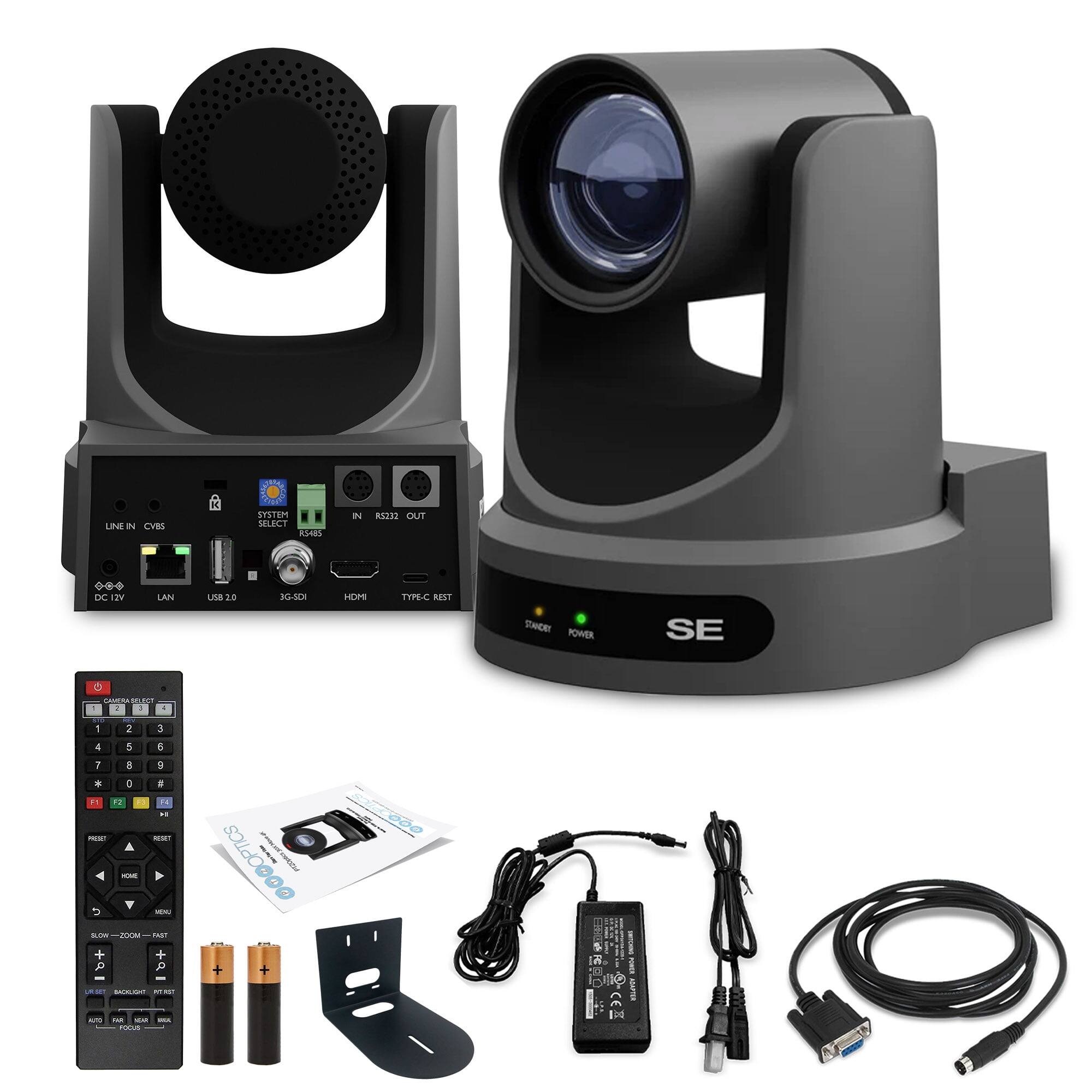 LINE IN CVBS  
SYSTEM SELECT  
IN K232 OUT  
DC 12V  
LAN USE 2.0  
3G-SDI  
HDMI  
TYPE-C/RESET  
POWER  
SE  
OPTICS 2 + 02000 2
