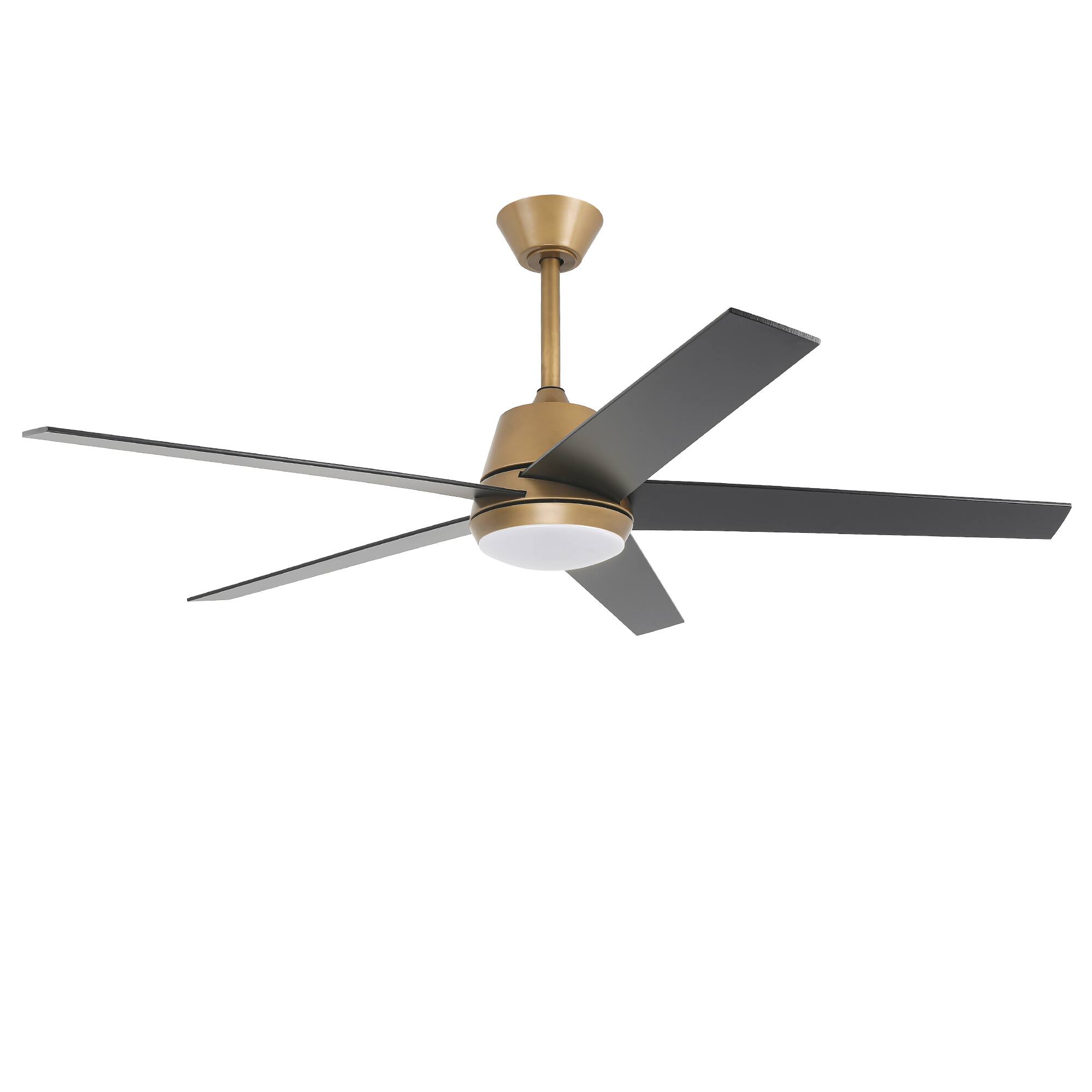 Alt View 7. Vaczon - 52" Transition Dimmable LED Smart Ceiling Fan with Light and App, Remote and Reversible Blades - Gold.