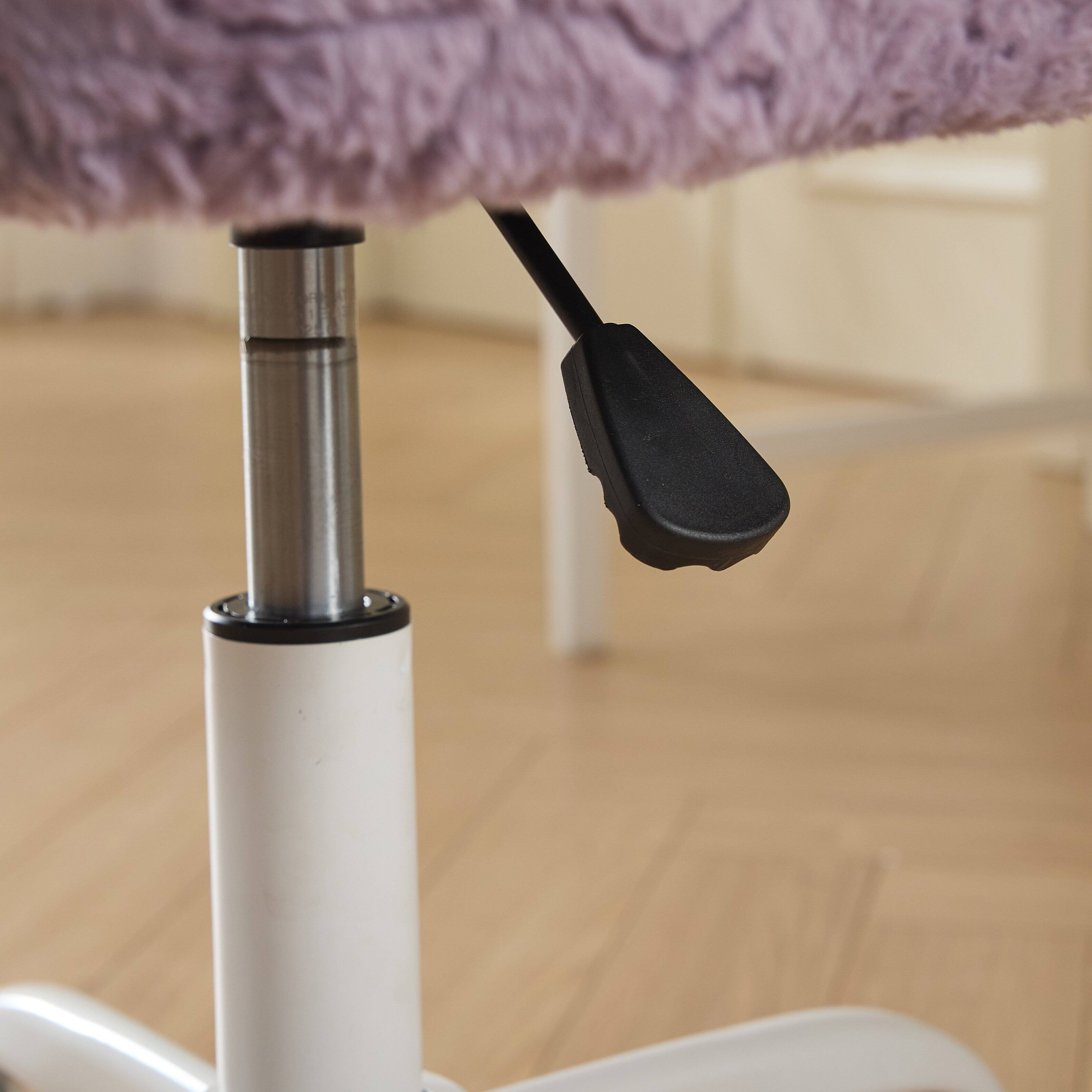 Alt View 2. Spaco - Spaco Office Chair, Artificial Rabbit Hair Home Office Chair with Metal Base, Adjustable Desk Swivel Chair, Vanity Chair - Violet.