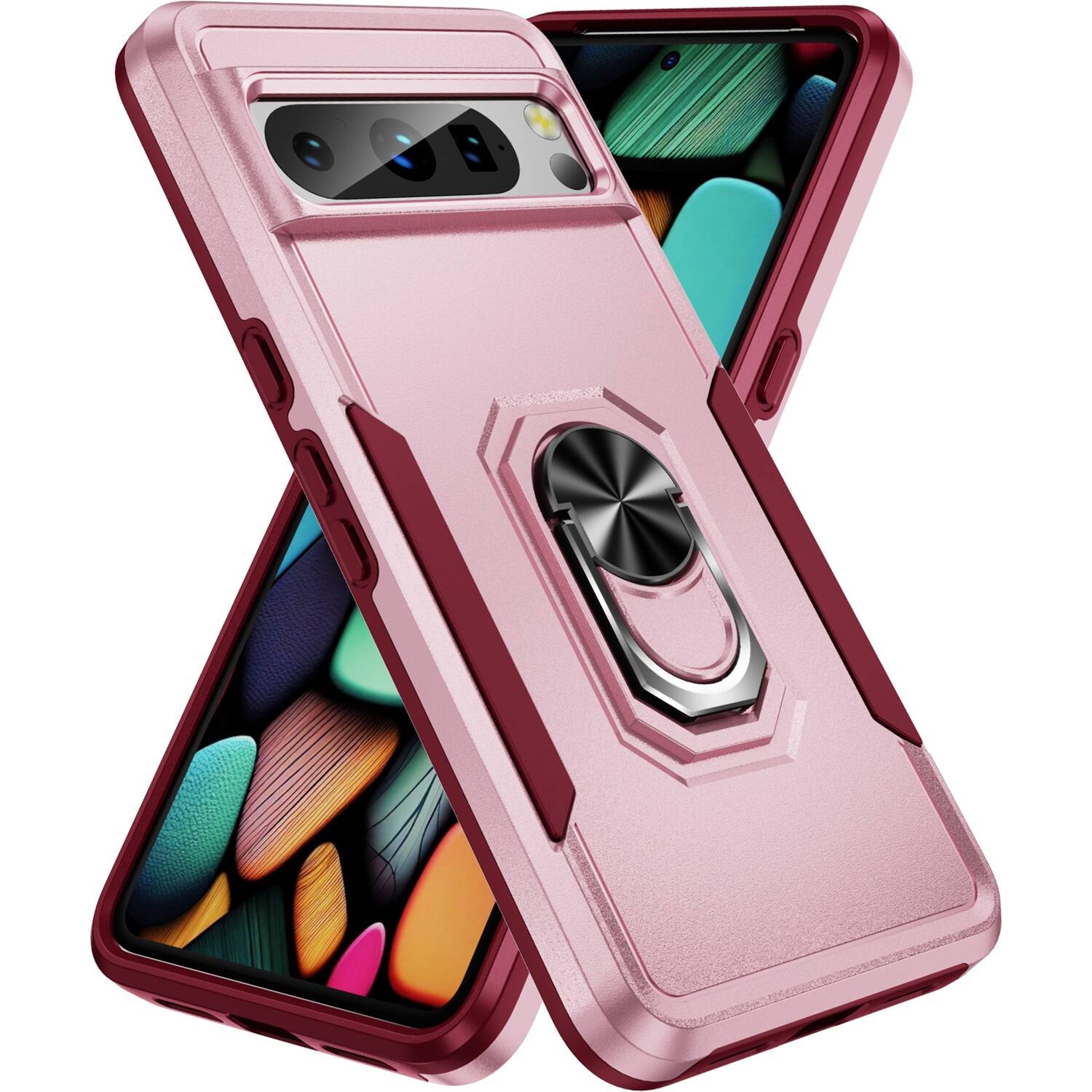 Alt View 12. SaharaCase - Military Kickstand Series Case for Google Pixel 8 Pro - Rose Gold.