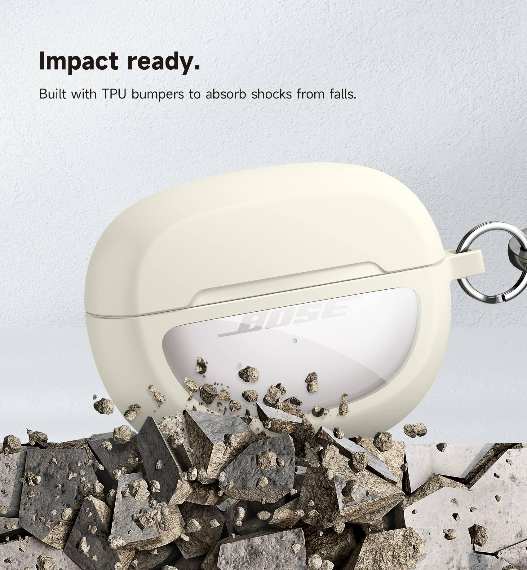 Impact ready.  
Built with TPU bumpers to absorb shocks from falls.