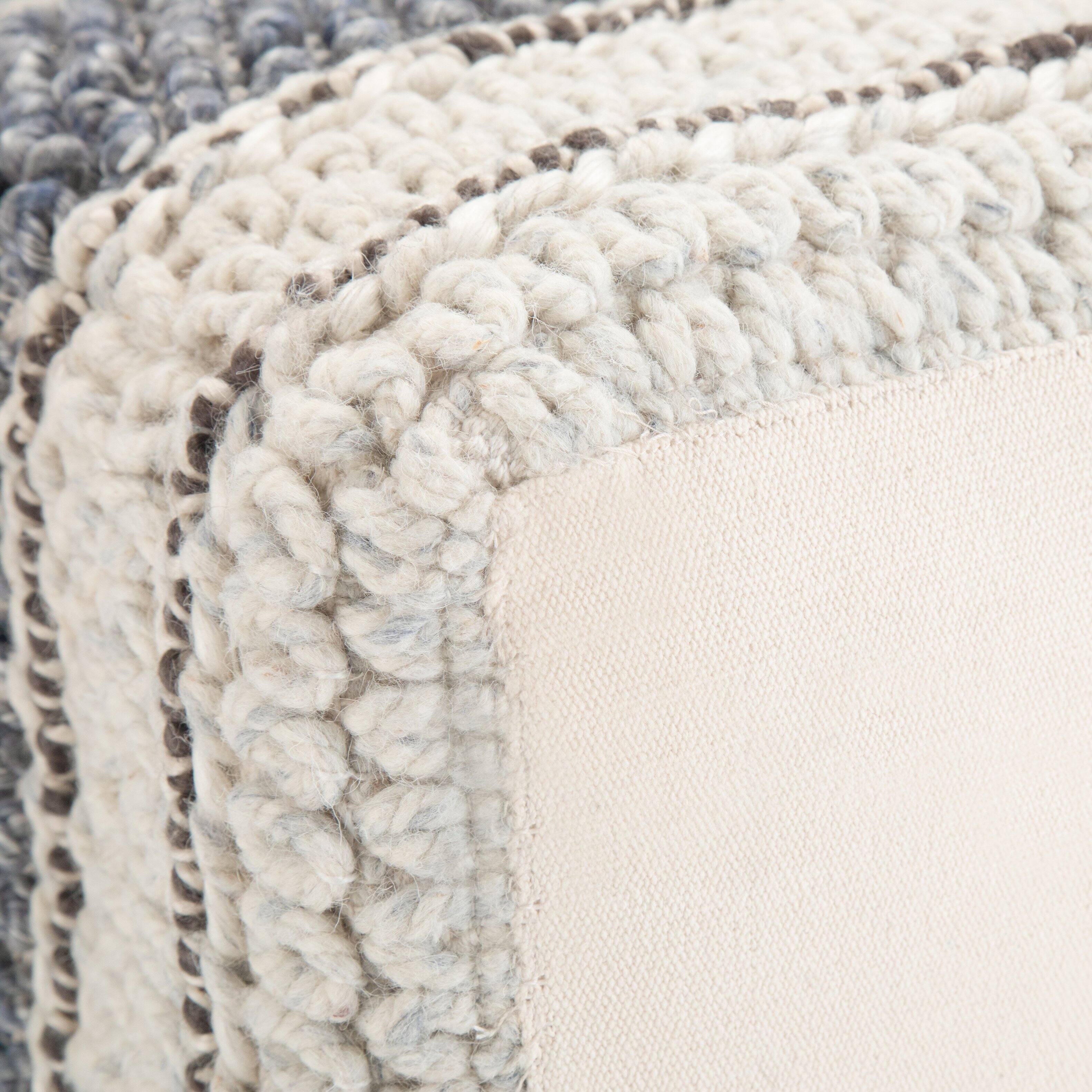 Alt View 11. Simpli Home - Grady Square Pouf - Blue, Natural.