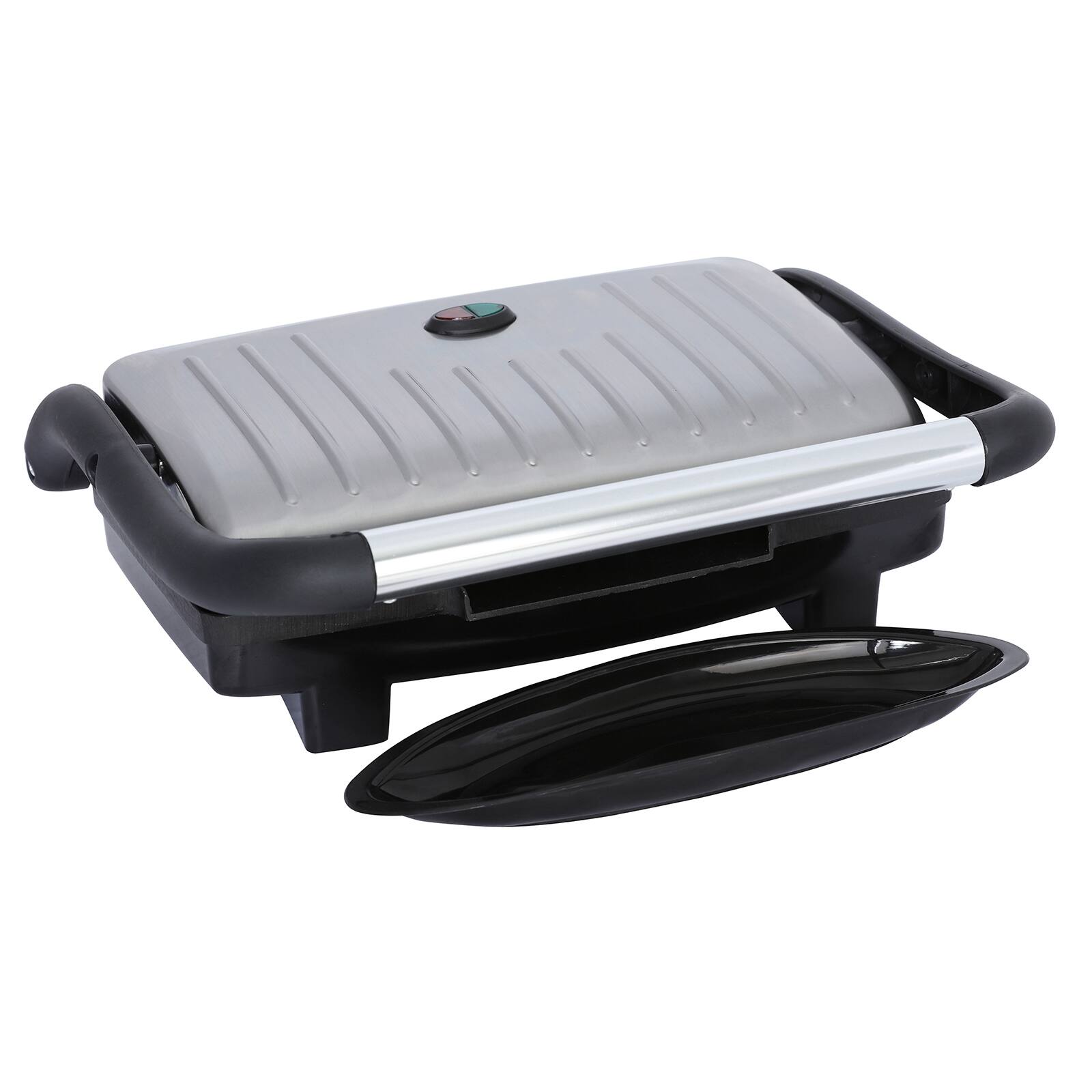 Alt View 3. Brentwood - Brentwood Select TS-611 Compact Non-Stick Panini Grill & Sandwich Maker - Silver.