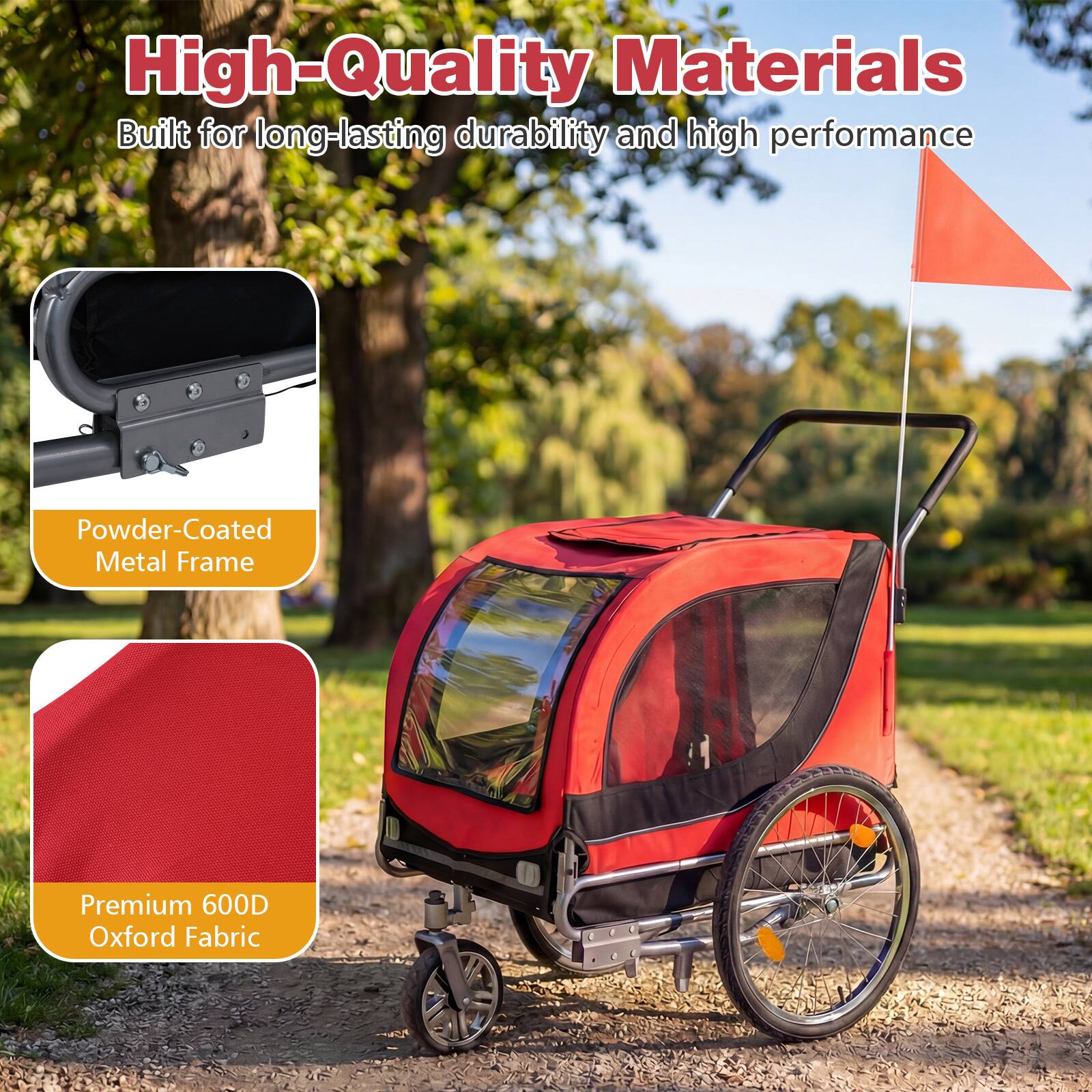High-Quality Materials  
Built for long-lasting durability and high performance  

- Powder-Coated Metal Frame  
- Premium 600D Oxford Fabric