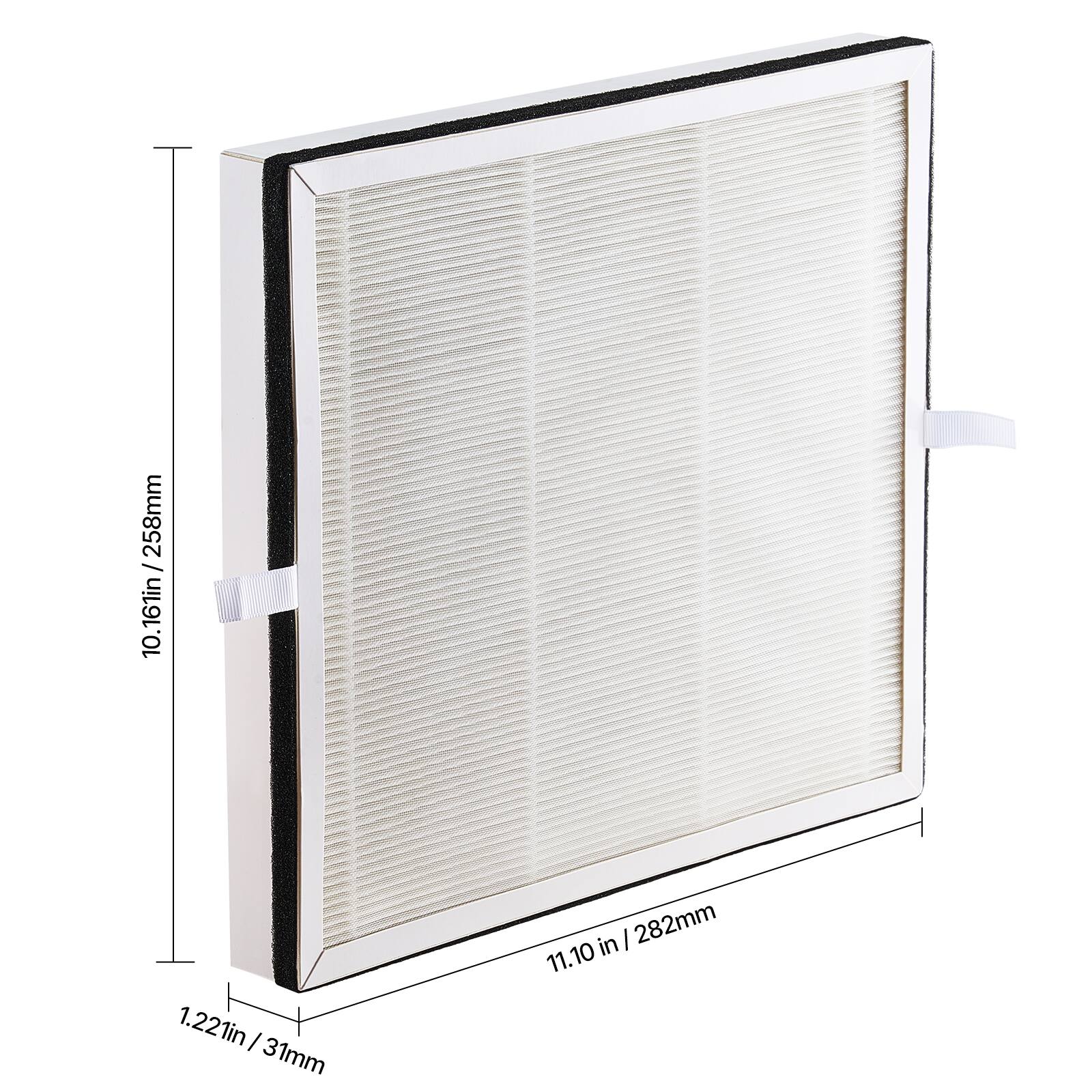 10.16 in / 258 mm  
11.10 in / 282 mm  
1.22 in / 31 mm