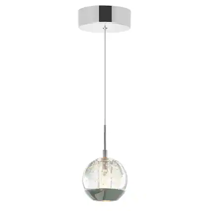 Front. CWI Lighting - Perrier 1 Light Down Mini Pendant With Chrome Finish - Chrome.