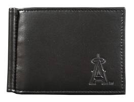 Rico Industries - Los Angeles Angels Genuine Black Leather Money Clip Wallet RFID Blocking - Multi