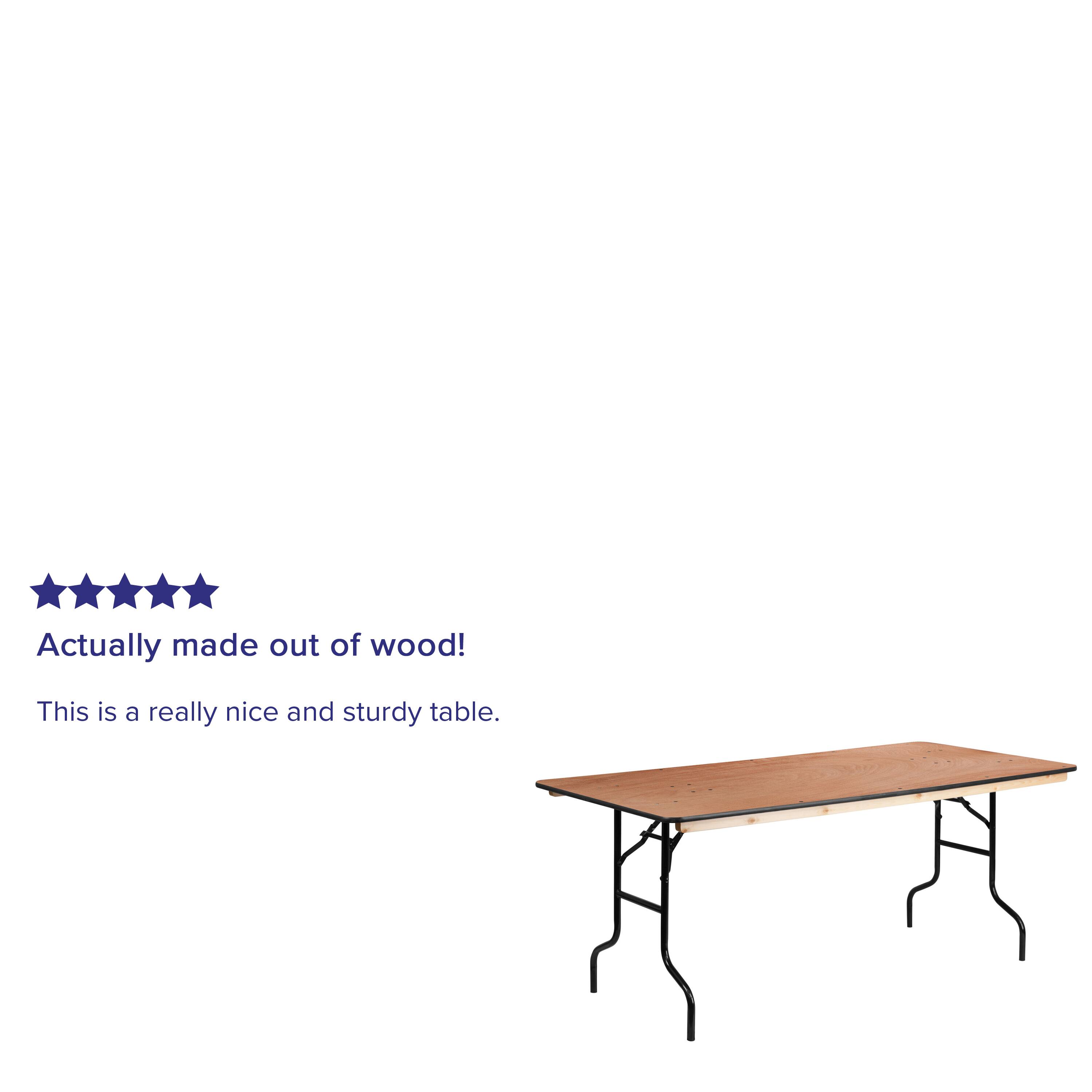 Actually made out of wood!  
This is a really nice and sturdy table.