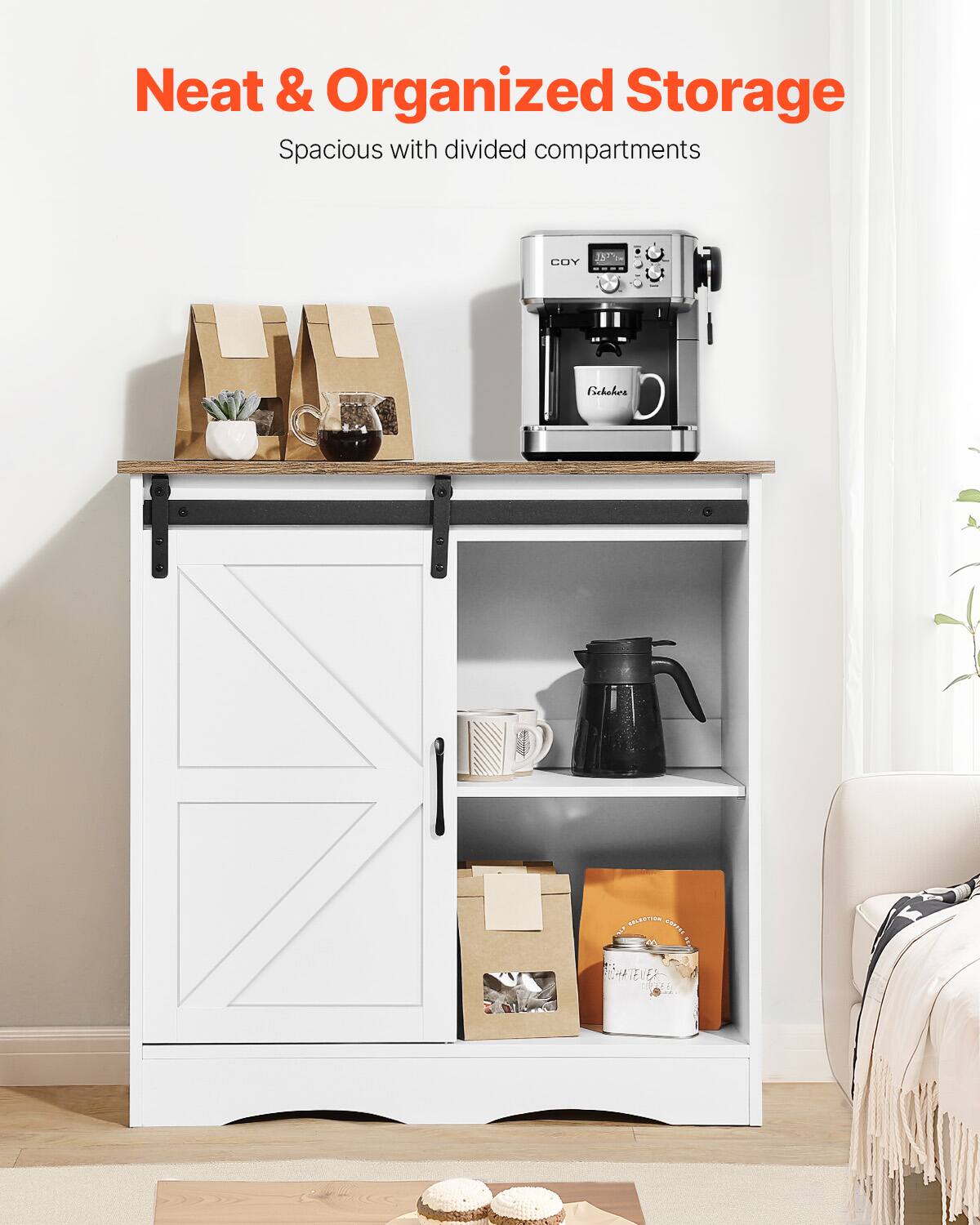 Neat & Organized Storage  
Spacious with divided compartments