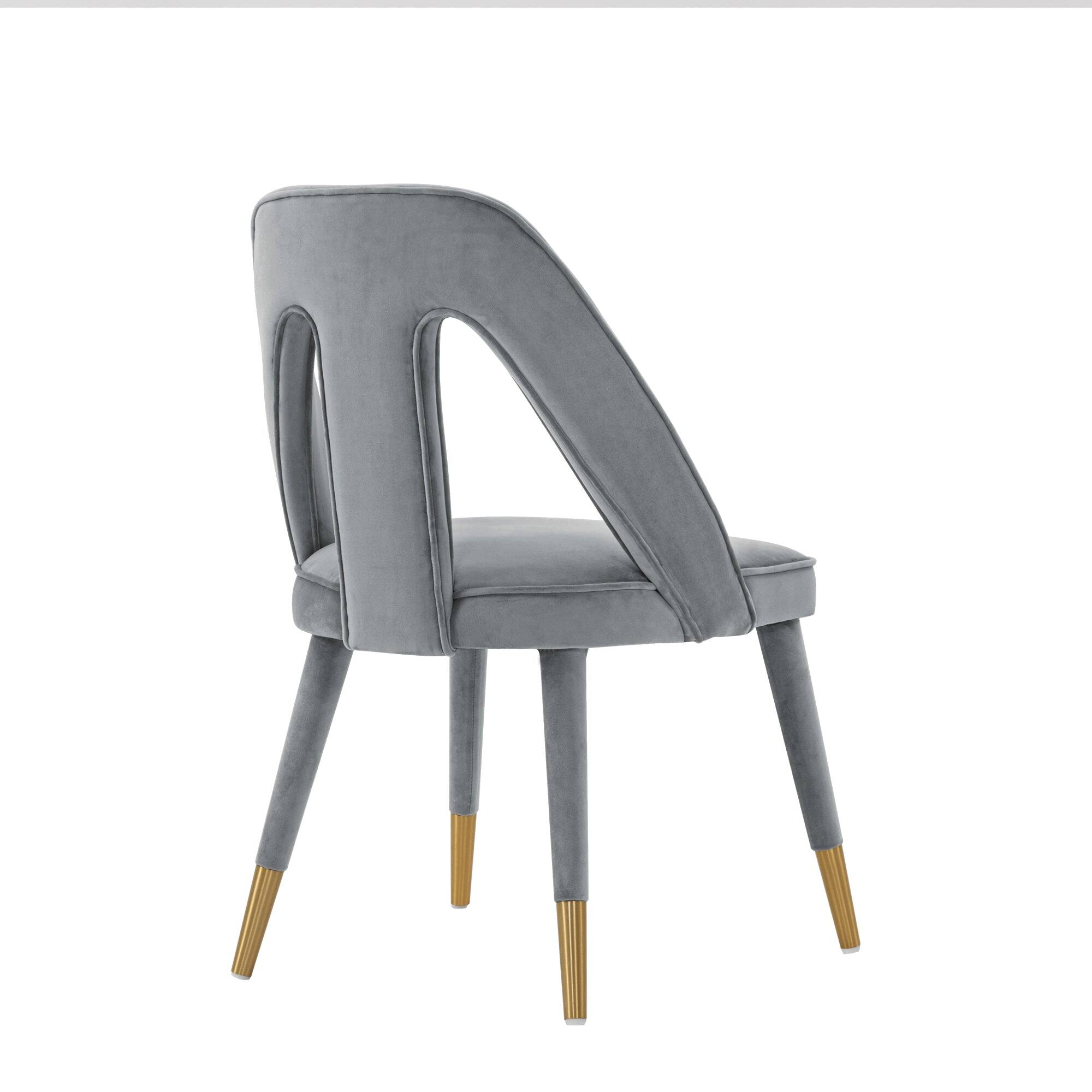 Alt View 3. Manhattan Comfort - Neda Modern Upholstered Velvet Dining Chair - Gray.