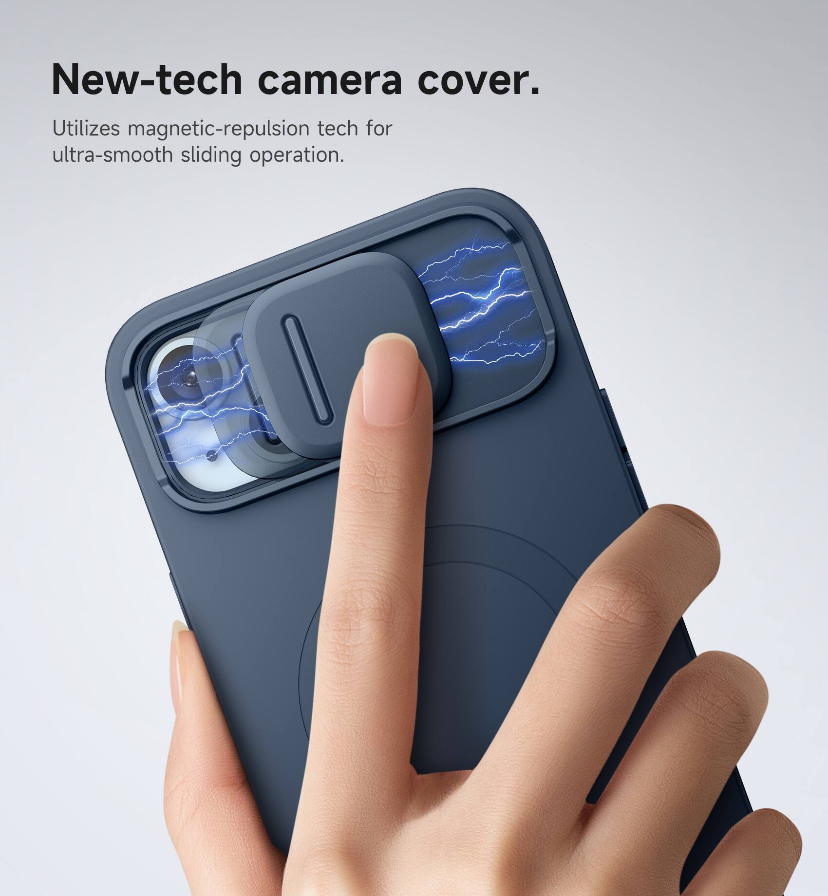 New-tech camera cover.  
Utilizes magnetic-repulsion tech for ultra-smooth sliding operation.