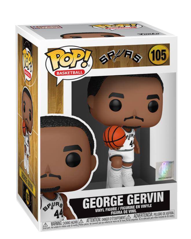 **FOP! POP! GRUAS 105**

**BASKETBALL**

**GEORGE GERVIN**

**VINYL FIGURE / FIGURINE EN VINYLE / FIGURA DE VINIL**

**SPURS 44**

**WARNING: CHOKING HAZARD - SMALL PARTS. Not suitable for children under 3 years.**

**ATTENTION: DANGER D'ÉTOUFFEMENT - PETITES PIÈCES. Ne convient pas aux enfants de moins de 3 ans.**

**ADVERTENCIA: PEIGRIO DE ASFIXIA - PEQUEÑAS PIEZAS. No es adecuado para menores de 36 meses.**

**DANGER D'ÉTOUFFEMENT - ADVERTENCIA: PEIGRIO DE ASFIXIA.**

**105**