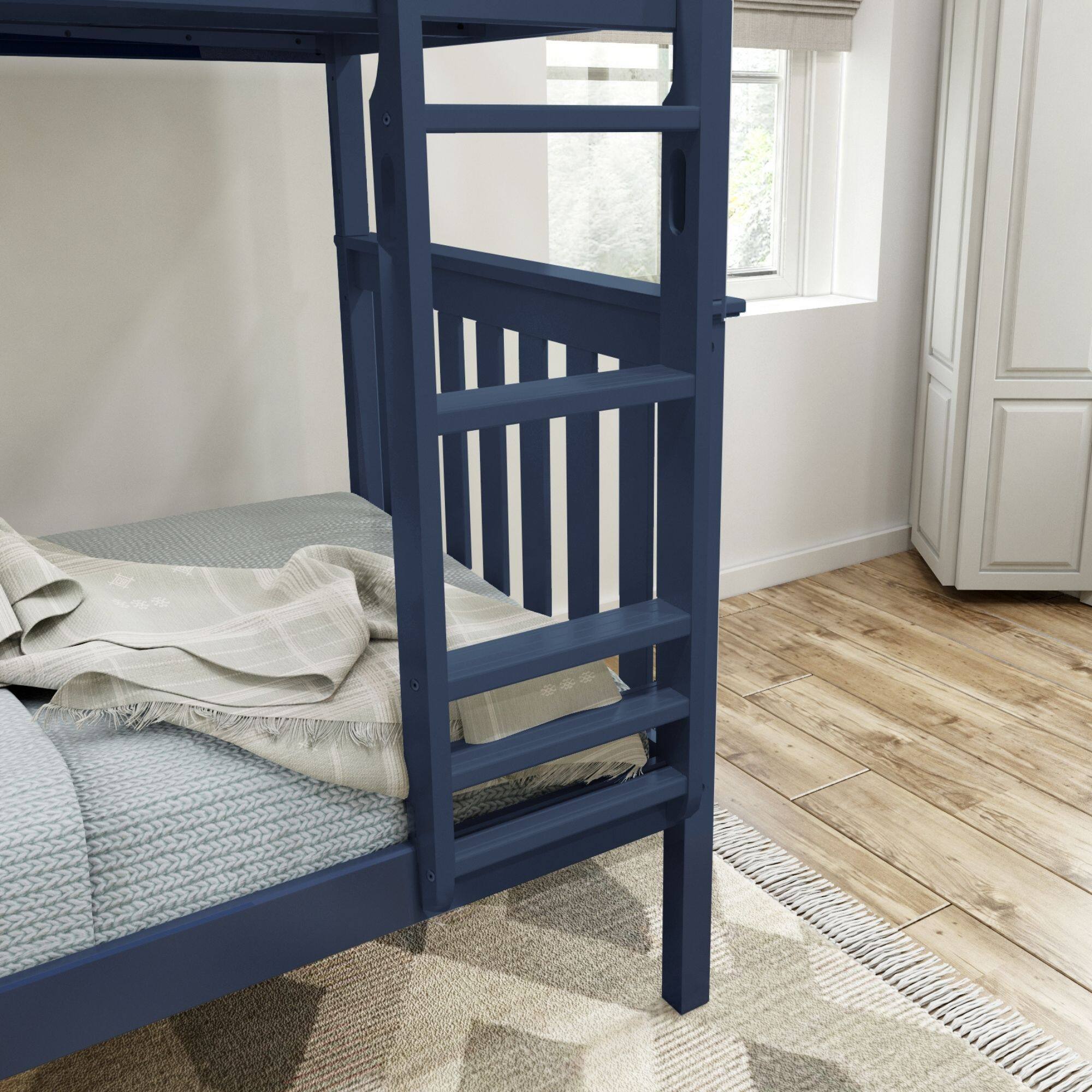 Alt View 3. Plank+Beam - Classic Twin over Twin Bunk Bed, Blue - Blue.